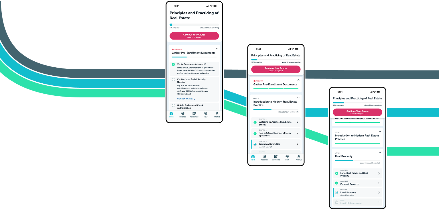 Placeholder work example screens